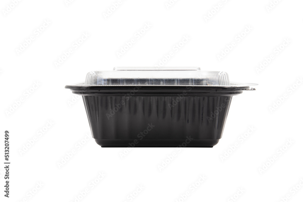 Plastic Food Packaging Tray With Clear Plastic Cover isolated on white background Plastic Food Packaging Tray With Clear Plastic Cover isolated on white background