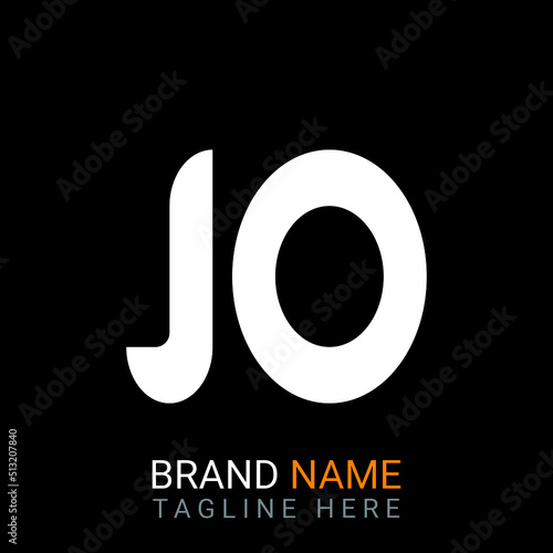 jo Letter Logo design. black background.