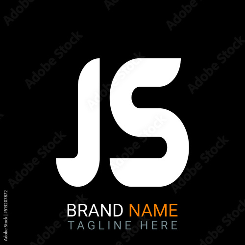 js Letter Logo design. black background.