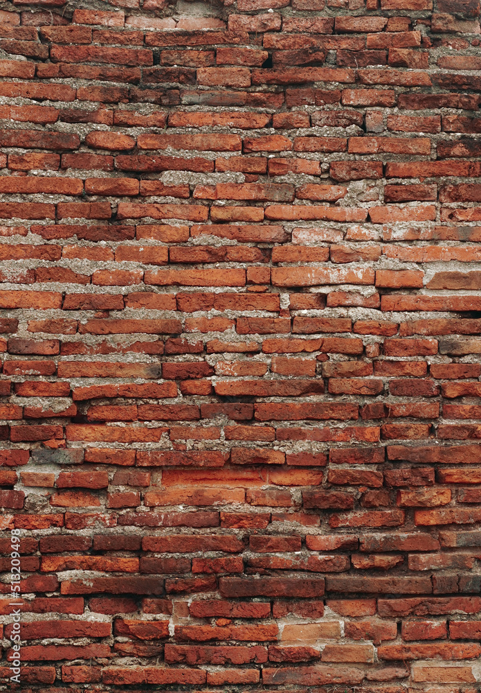 Naklejka premium Red brick wall texture. Abstract brick wall background. 