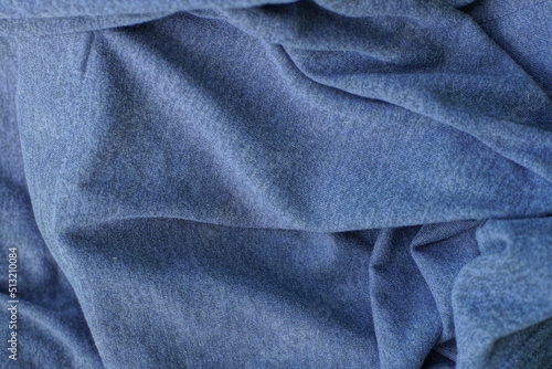 blue wrinkled natural fabric texture