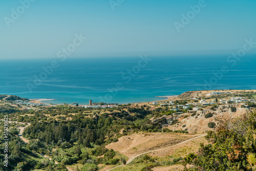 Panoramic aerial view of the northern coast of Cyprus near Kaplica