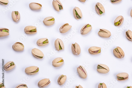 pistachios on a white background close-up
