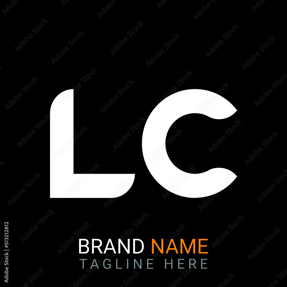 Lc Letter Logo design. black background. Lc Letter Logo design. black background.