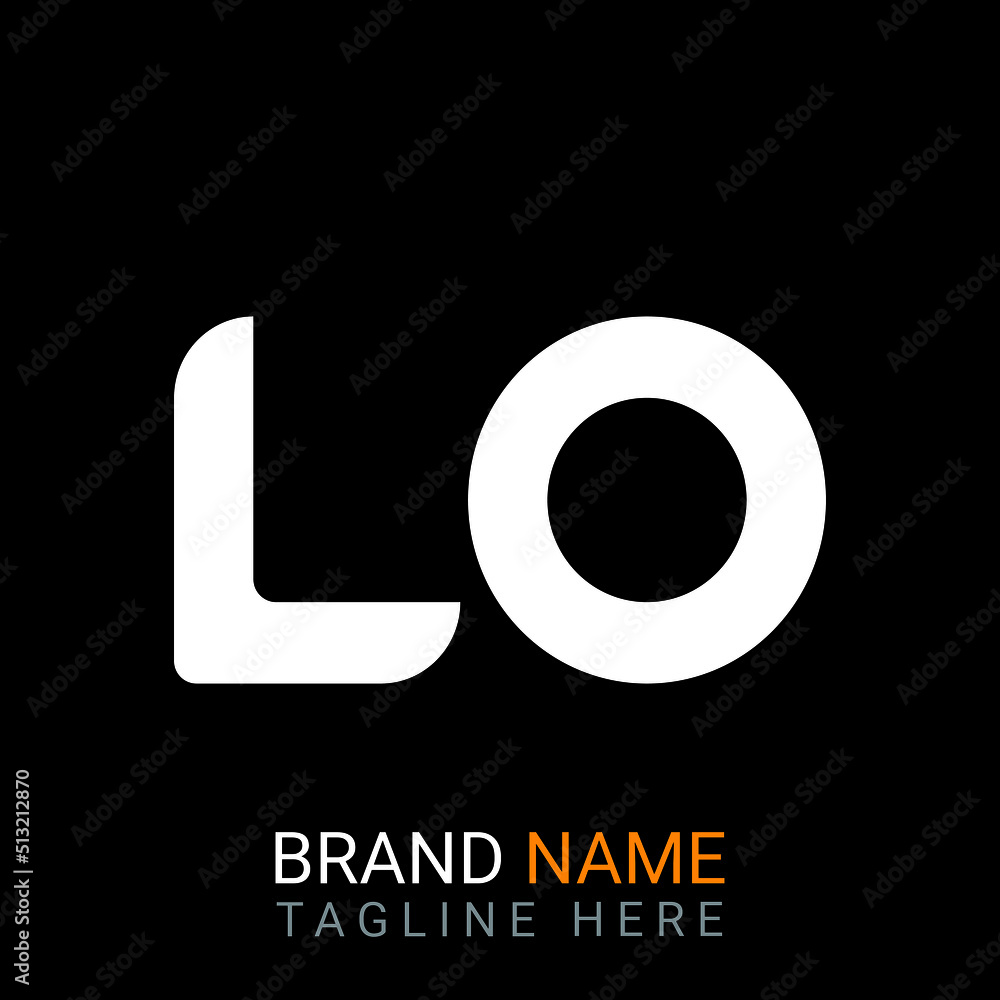 Lo Letter Logo design. black background. Lo Letter Logo design. black background.
