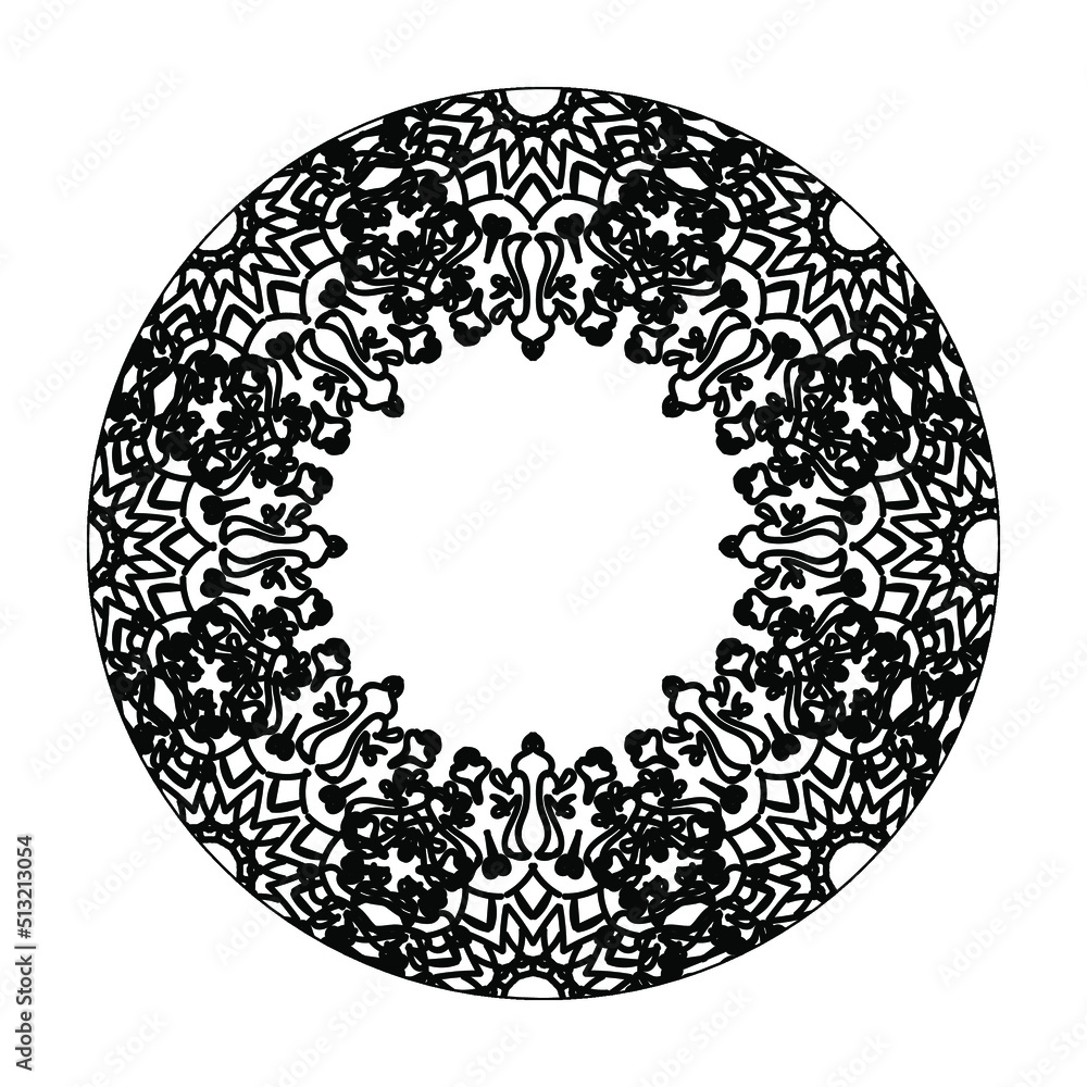 Circular pattern mandala art decoration elements.