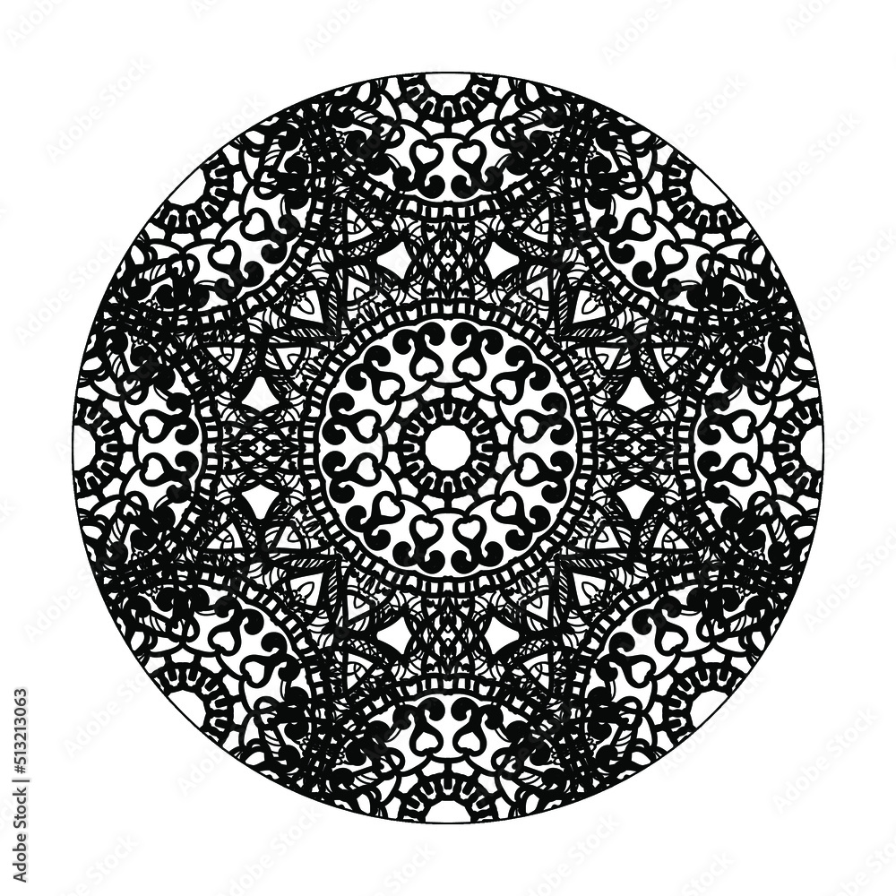 Circular pattern mandala art decoration elements.