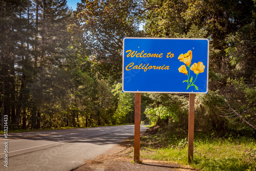 Welcome to California road sign