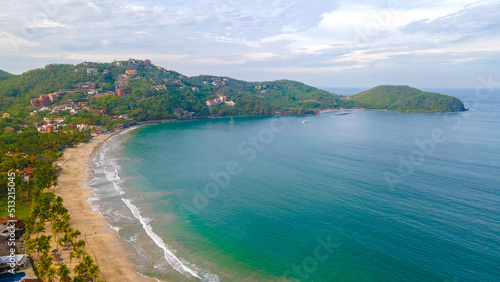 Wallpaper Mural Vacation background. Travel concept. Aerial drone view of beautiful caribbean tropical island with palms and turquoise water. Torontodigital.ca