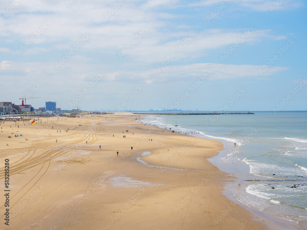 Beaches of Holland with sea and sandy beach
