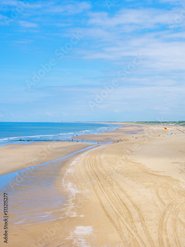 Beaches of Holland with sea and sandy beach