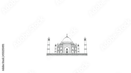 Vector sketch from that Taj Mahal in Agra India