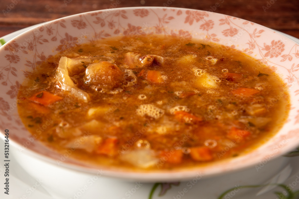 Mocoto Brazilian dish made from cow's feet, with vegetables Mocoto Brazilian dish made from cow's feet, with vegetables