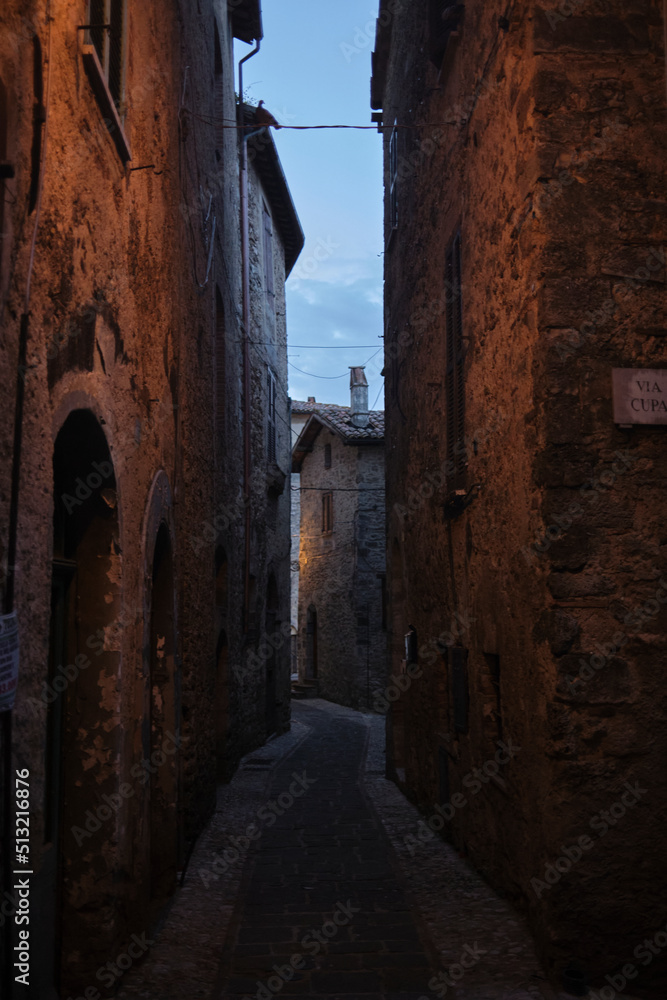 Dark alley in Italian village