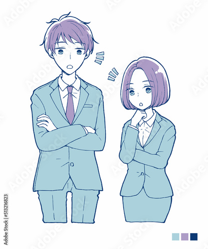 気付いたスーツの男女