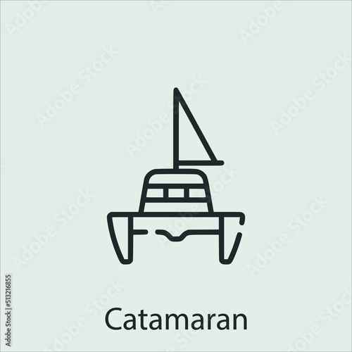 Fototapet catamaran icon vector icon