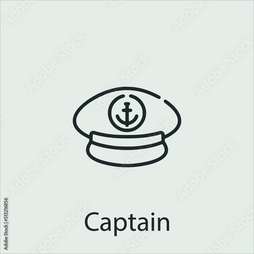 captain icon vector icon.Editable stroke.linear style sign for use web design and mobile apps,logo.Symbol illustration.Pixel vector graphics - Vector