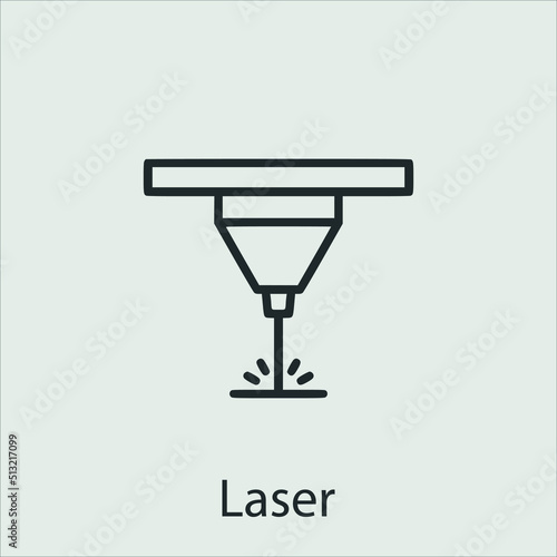 laser machine icon vector icon.Editable stroke.linear style sign for use web design and mobile apps,logo.Symbol illustration.Pixel vector graphics - Vector