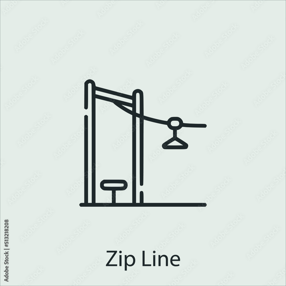Zip line icon vector icon.Editable stroke.linear style sign for use web design and mobile apps,logo.Symbol illustration.Pixel vector graphics - Vector Zip line icon vector icon.Editable stroke.linear style sign for use web design and mobile apps,logo.Symbol illustration.Pixel vector graphics - Vector
