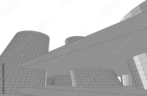 Modern architecture 3d rendering