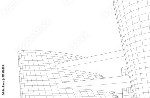 Modern architecture 3d rendering