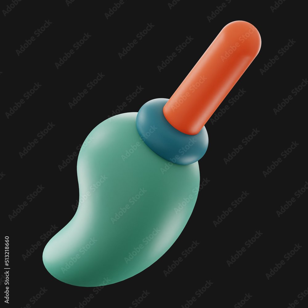 minimal paint brush premium icon 3d rendering on isolated background minimal paint brush premium icon 3d rendering on isolated background