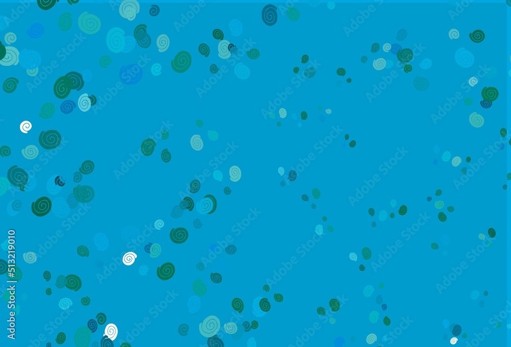 Light Blue, Green vector pattern with liquid shapes.