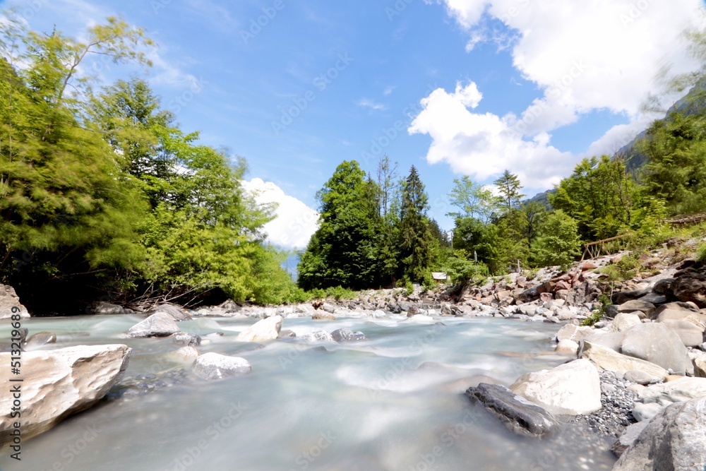 mountain river in the mountains at blausee bern Switzerland mountain river in the mountains at blausee bern Switzerland