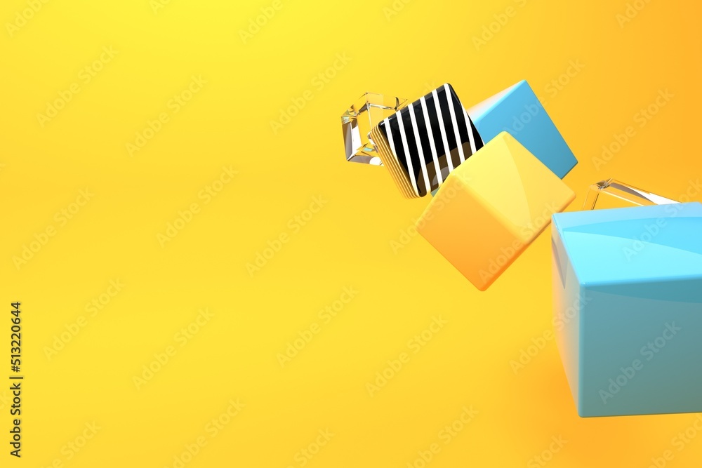 Abstract 3D render illustration of cube shapes Abstract 3D render illustration of cube shapes