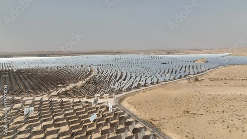 Ashalim solar power station in Israel, Negev desert, 4k aerial drone view