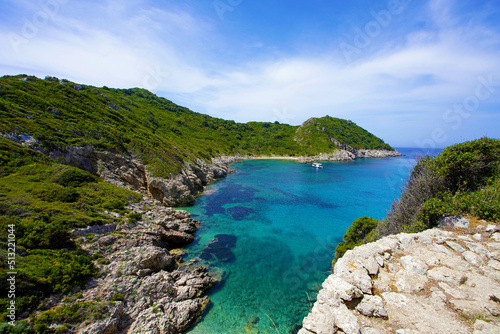 Porto Timoni beach in Corfu, a paradise place with beach and crystalline water in Corfu Island, Greece, Europe © zigres