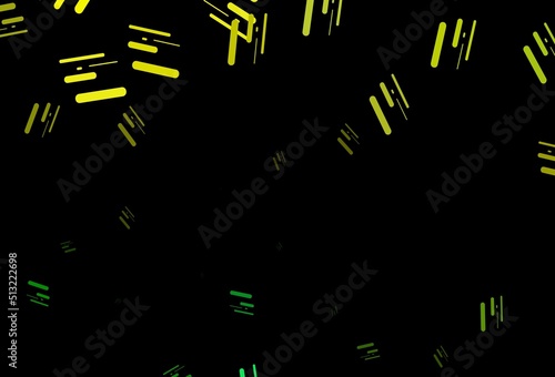 Dark green, yellow vector pattern with narrow lines.