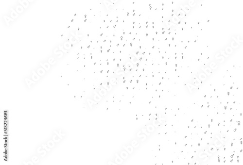 Light silver, gray vector template with man, woman symbols.