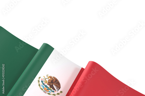 Mexico flag design national independence day banner isolated in white