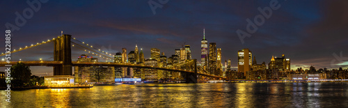 Brooklyn Bridge and Manhattan at night