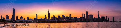 Photography Chicago at sunset, Illinois
