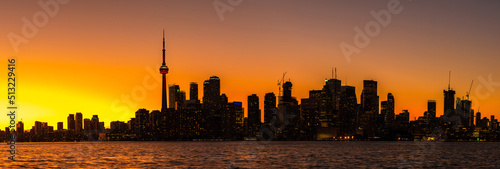 Photography Toronto skyline at sunset, Canada