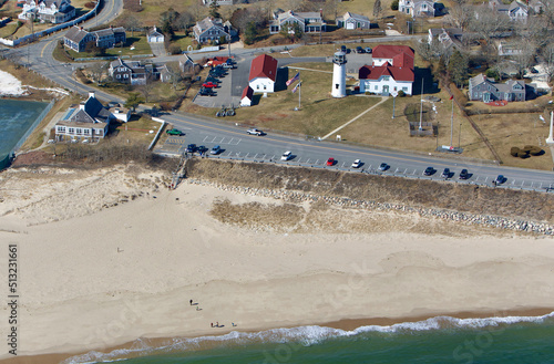 Chatham, Cape Cod Historic Lighthouse and Beach Aerial