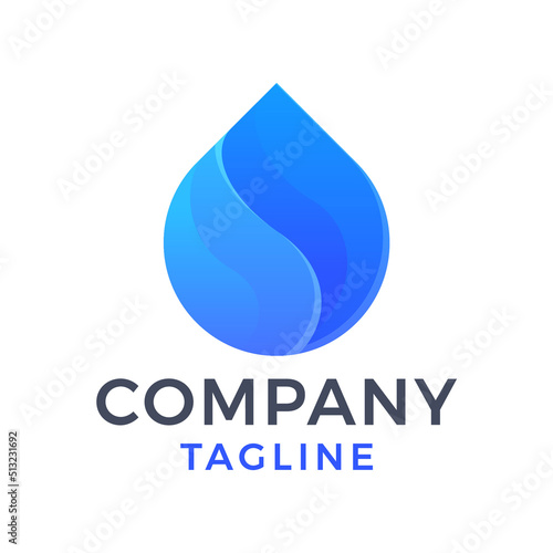 Abstract modern waterdrop gradient logo design
