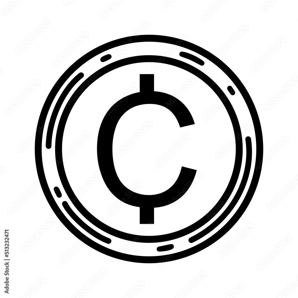 Сent vector icon. USA round metal coin. Cash, currency symbol. Illustration isolated on white background. American money sketch. Bank payment sign. Black and white dollar token Сent vector icon. USA round metal coin. Cash, currency symbol. Illustration isolated on white background. American money sketch. Bank payment sign. Black and white dollar token