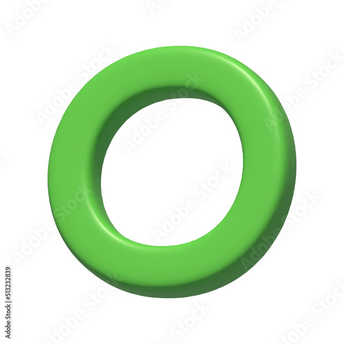 green Japan choose mark icon sign virtual modern 3d render shiny glossy texture