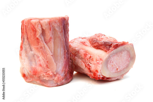 Fotografija beef bone marrow in front of white background