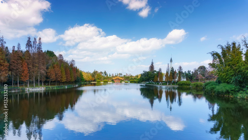 Kunming ethnic village Chinese garden lake natural scenery