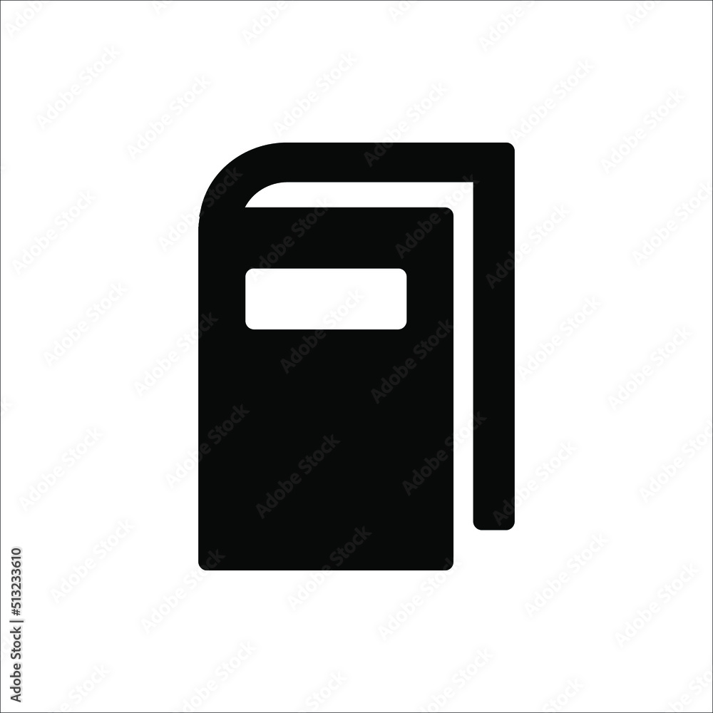 Book icon vector, solid illustration Book icon vector, solid illustration