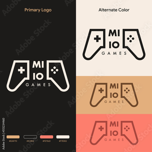 minimalist simple joystick gaming logo design