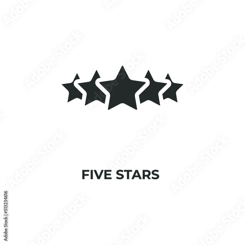 five stars vector icon. filled flat sign for mobile concept and web design. Symbol  logo illustration. Vector graphics