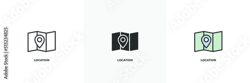 location icon. Line, solid and filled outline colorful version, outline and filled vector sign. Idea Symbol, logo illustration. Vector graphics