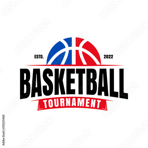 American Sports Basketball club logo, basketball club. Tournament basketball club emblem, design template on white background