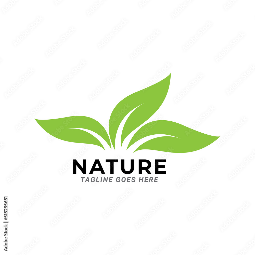 nature leaf logo vector template.