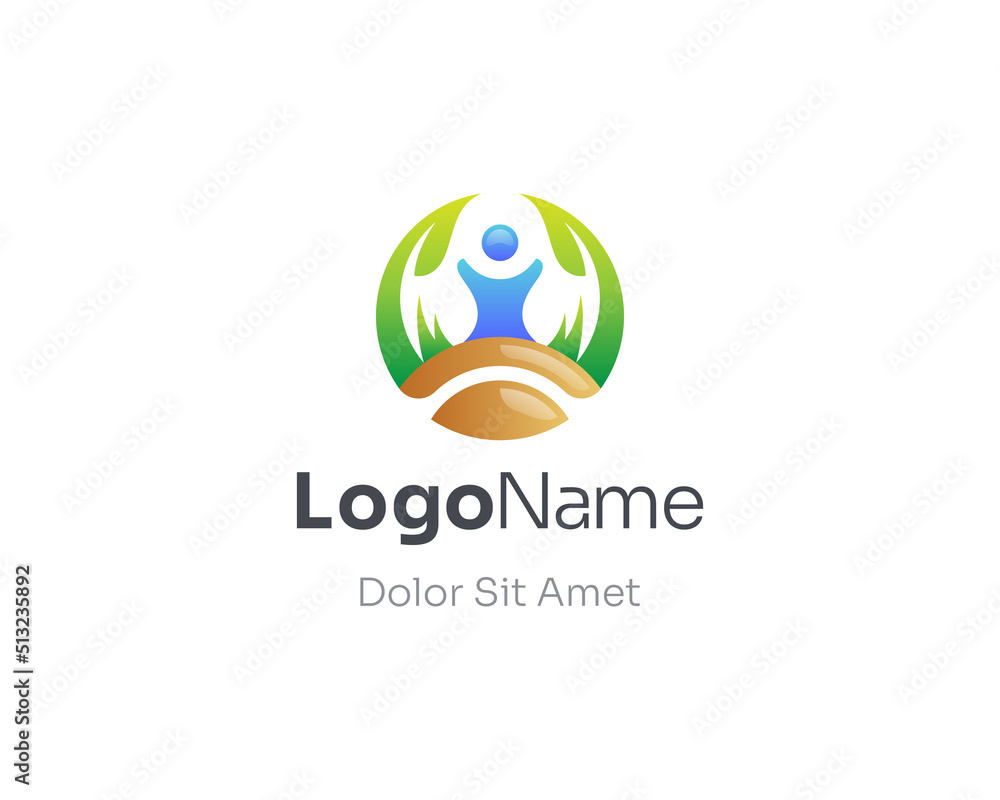 Creative people with garden logo gradient. Creative people with garden logo gradient.